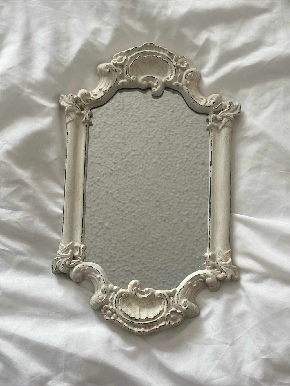 Vintage white baroque mirror shabby chic wall hanging regency gothic home decor